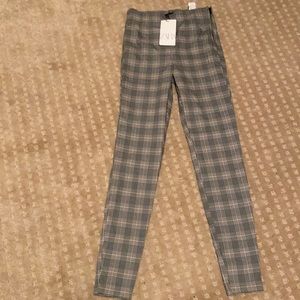 Zara gray plaid leggings high waist